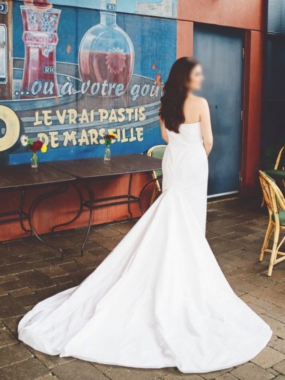 Custom Couture Lowon Pope 100% Silk Dupioni Mermaid Wedding Gown & Shawl